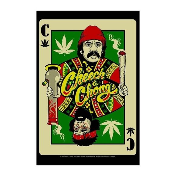 New Cheech and Chong Playing Card Up In Smoke Mini Gift Tapestry Couch 30x45" - Picture 1 of 3